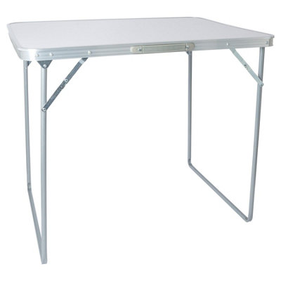 Harbour Housewares - Folding Metal Camping Table - 80cm x 60cm - White