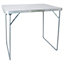 Harbour Housewares - Folding Metal Camping Table - 80cm x 60cm - White