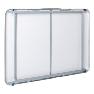 Harbour Housewares - Folding Metal Camping Table - 80cm x 60cm - White - 4