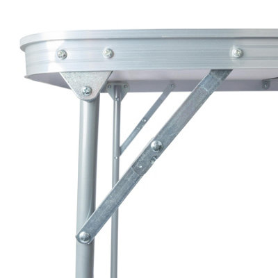 Harbour Housewares - Folding Metal Camping Table - 80cm x 60cm - White - 5