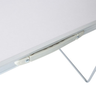 Harbour Housewares - Folding Metal Camping Table - 80cm x 60cm - White - 6
