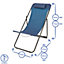 Harbour Housewares Folding Metal Deck Chair - Matt Black/Navy