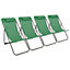 Harbour Housewares Folding Metal Deck Chairs - Matt Black/Green - Pack of 4
