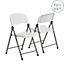 Harbour Housewares - Folding Trestle Chairs - White - Pack of 6