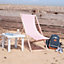 Harbour Housewares - Folding Wooden Deck Chair - Light Pink