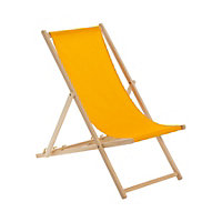 Harbour Housewares - Folding Wooden Deck Chair - Orange