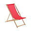 Harbour Housewares - Folding Wooden Deck Chair - Pink