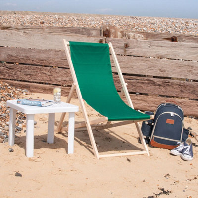 Harbour Housewares - Folding Wooden Deck Chairs - Green - Pack of 2 - 6