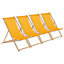Harbour Housewares - Folding Wooden Deck Chairs - Mustard - Pack of 4