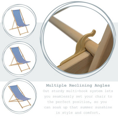 Harbour Housewares - Folding Wooden Deck Chairs - Mustard - Pack of 4 - 3