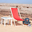 Harbour Housewares - Folding Wooden Garden Deck Chair - Red