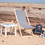 Harbour Housewares - Folding Wooden Garden Deck Chairs - Black Stripe - Pack of 4