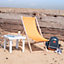 Harbour Housewares - Folding Wooden Garden Deck Chairs - Orange - Pack of 2