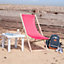 Harbour Housewares - Folding Wooden Garden Deck Chairs - Pink - Pack of 4