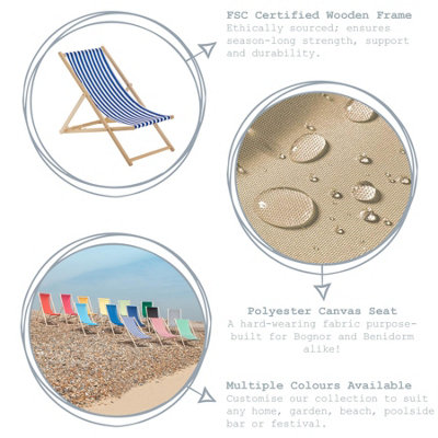 Harbour Housewares - Folding Wooden Garden Deck Chairs - Red - Pack of 4