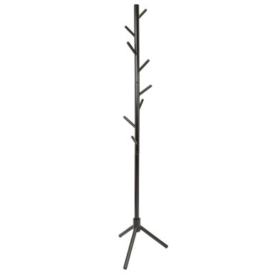 Harbour Housewares Free-Standing Wooden Coat Rack - Black