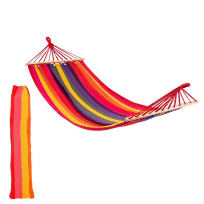 Harbour Housewares - Garden Hammock with Spreader Bars - Multi Stripe