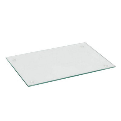 Harbour Housewares - Glass Chopping Board - 40cm x 30cm - Clear