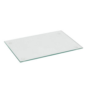 Harbour Housewares - Glass Chopping Board - 40cm x 30cm - Clear