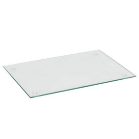 Harbour Housewares - Glass Chopping Board - 50cm x 40cm - Clear
