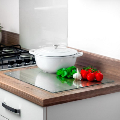 🔥 Glass Worktop Saver - Clear - 40 x 30 - LARGE - Kitchen Glass Chopping  Board 5055512079155