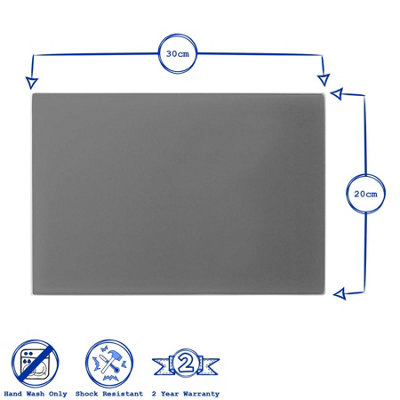 Harbour Housewares - Glass Placemats - 30cm x 20cm - Black - Pack of 6 - 3