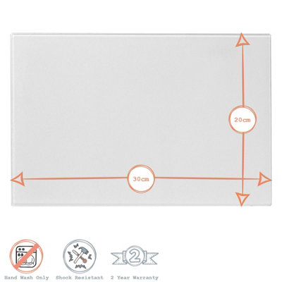 Harbour Housewares - Glass Placemats - 30cm x 20cm - Grey - Pack of 6 - 3