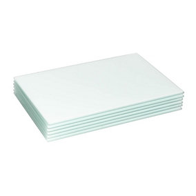 Harbour Housewares - Glass Placemats - 30cm x 20cm - White - Pack of 6