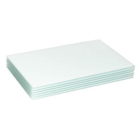 Harbour Housewares - Glass Placemats - 40cm x 30cm - White - Pack of 6