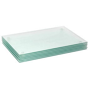 Harbour Housewares - Glass Placemats - 50cm x 40cm - Clear - Pack of 6