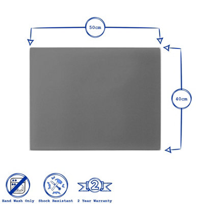 Harbour Housewares - Glass Placemats - 50cm x 40cm - Clear - Pack of 6 - 3
