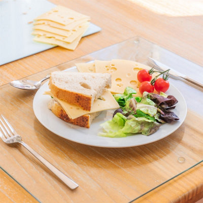 Harbour Housewares - Glass Placemats - 50cm x 40cm - Clear - Pack of 6 - 5