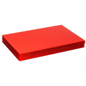 Harbour Housewares - Glass Placemats - 50cm x 40cm - Red - Pack of 6