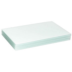 Harbour Housewares - Glass Placemats - 50cm x 40cm - White - Pack of 6