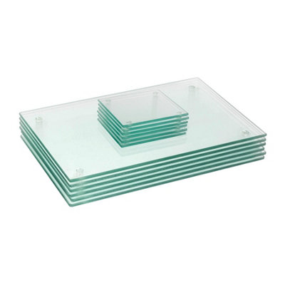 Harbour Housewares Glass Placemats & Coasters Set 30cm x 20cm