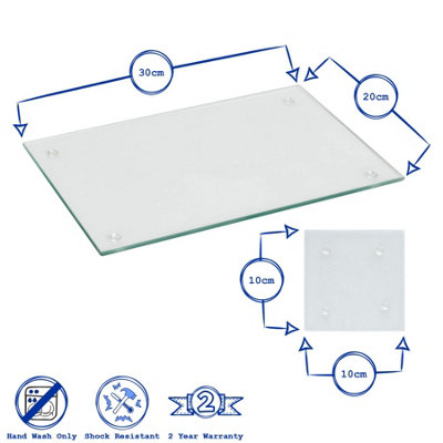 Harbour Housewares - Glass Placemats & Coasters Set - 30cm x 20cm - Clear - 12pc - 3
