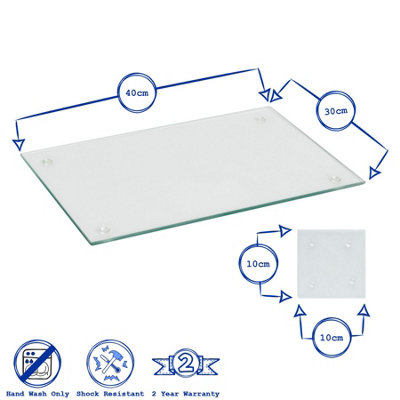 Harbour Housewares - Glass Placemats & Coasters Set - 40cm x 30cm - Clear - 12pc - 3
