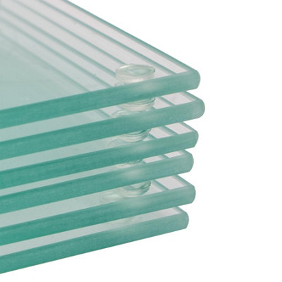 Harbour Housewares - Glass Placemats & Coasters Set - 40cm x 30cm - Clear - 12pc - 6