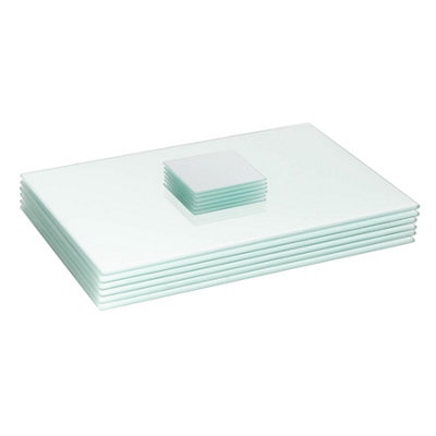 Harbour Housewares 1x Clair 60cm Étagère Murale en Verre Flottant - Salle de Bain Douche Cuisine Rayonnage Stockage Unité d'Affichage avec Supports Argentés