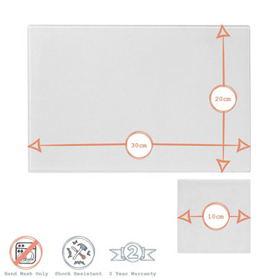 Harbour Housewares - Glass Placemats & Square Coasters Set - 30cm x 20cm - Grey - 12pc - 3