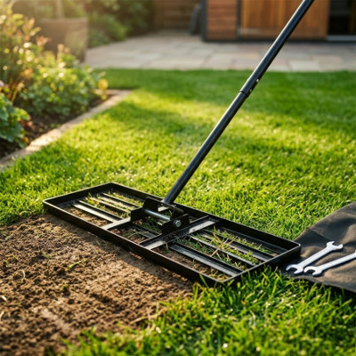 Harbour Housewares Heavy Duty Steel Lawn Levelling Rake - 75 x 25cm ...