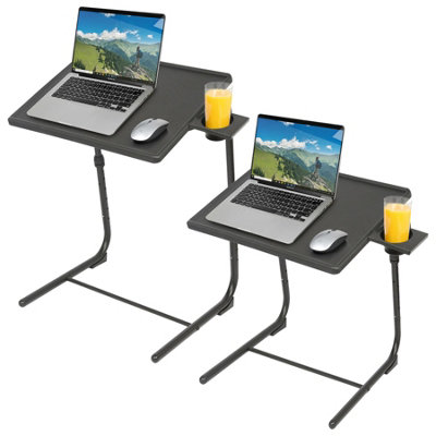 Harbour Housewares Height Adjustable Folding Laptop Tables - Black ...