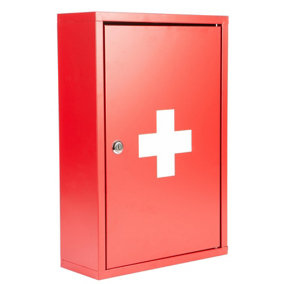 Harbour Housewares - Industrial Medicine Cabinet - 45cm - Red