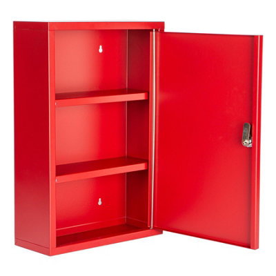 Harbour Housewares - Industrial Medicine Cabinet - 45cm - Red - 7