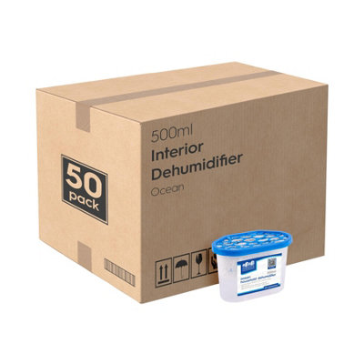 Harbour Housewares Interior Dehumidifiers - 500ml - Ocean - 50x Anti-Mould Condensation Absorber Moisture Trap Air Freshener