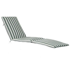 Harbour Housewares - Master Sun Lounger Cushion - Green Stripe