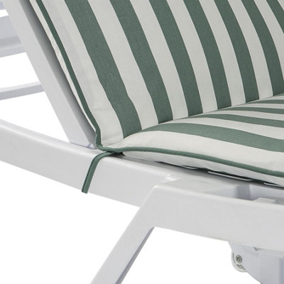 Harbour Housewares - Master Sun Lounger Cushion - Green Stripe - 4