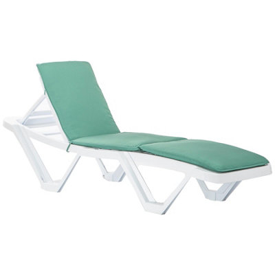 Harbour Housewares Master Sun Lounger Cushion Green DIY at B Q