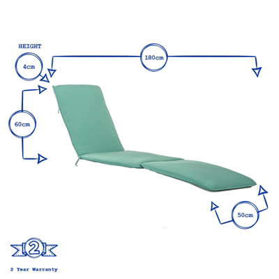Harbour Housewares - Master Sun Lounger Cushion - Green - 4