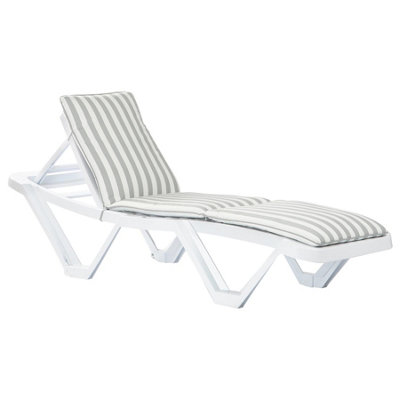 Harbour Housewares - Master Sun Lounger Cushion - Grey Stripe